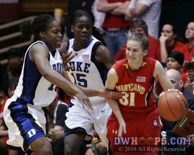 Karima Christmas and Bridgette Mitchell continue to harass Bjork on the perimeter -  - 