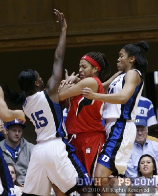 Bridgette Mitchell and Krystal Thomas trap Tianna Hawkins in the corner -  - 