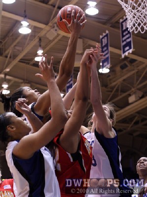 Krystal Thomas boards, then sticks back the Christmas miss -  - 