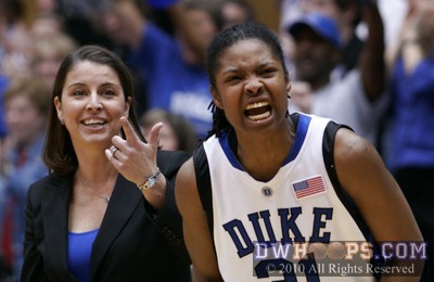 McCallie calls Duke over as Maryland has called a time out, KJ still cheering hard -  - 