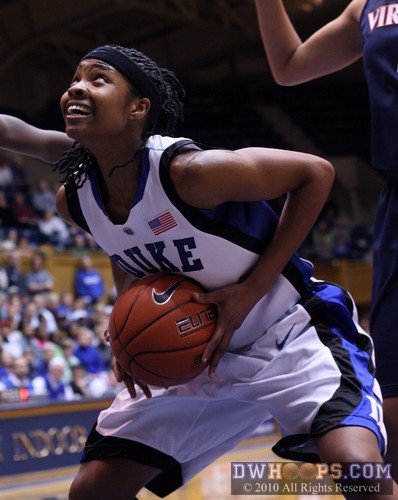 Keturah Jackson eagerly eyes the basket on Senior Day in Cameron -  - 