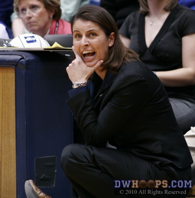 Duke Head Coach Joanne P. McCallie pleased with the second half effort from her Blue Devils -  - 