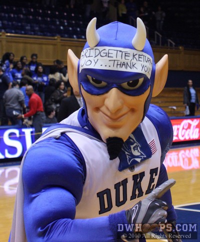The Blue Devil's headband thanks the three Duke seniors -  - 