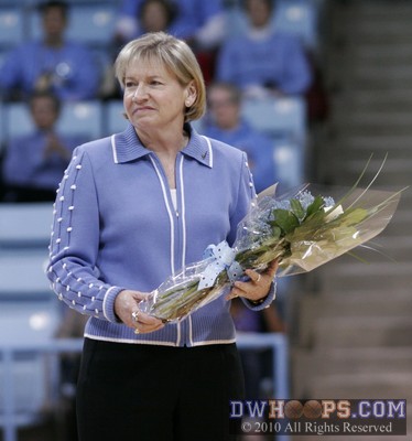 UNC Head Coach Sylvia Hatchell on Senior Day in Chapel Hill.  It was also her 58th birthday. -  - 
