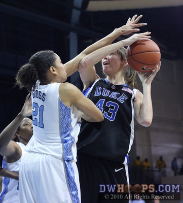 Krista Gross forces an Allison Vernerey miss. -  - 