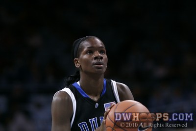 Bridgette Mitchell on the line, where Duke missed 11 of 24 shots -  - 