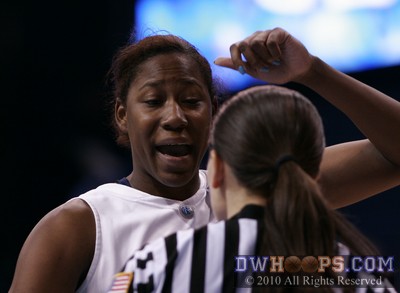 Nyree Williams protests a foul call -  - 