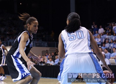 Jasmine Thomas still playing tough defense after the outcome was already assured -  - 