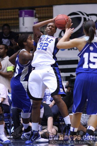 Alexis Rogers grabs another Duke board, they outrebounded the Pirates 47-31 -  - 