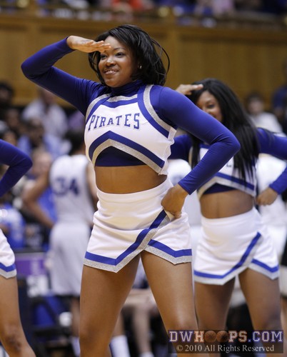 A Hampton cheerleader during a chant that Pirate fans continued long after the time out ended. -  - 