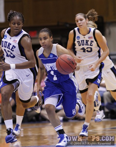 Bernadette Fortune leads the Pirate break as Karima Christmas (13) and Allison Vernerey (43) give chase -  - 