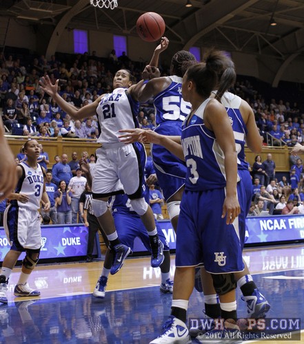 Joy Cheek is fouled in the lane -  - 