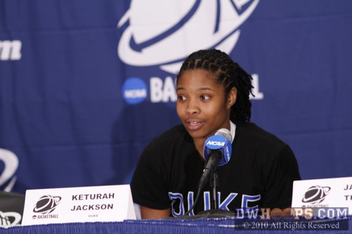 Duke's Keturah Jackson in the interview room -  - 