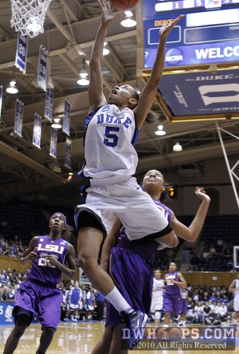 Jasmine Thomas flies to the hoop for a fast break score -  - 