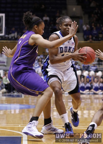 Katherine Graham (left) cuts off Karima Christmas as LSU wasn't giving up anything -  - 