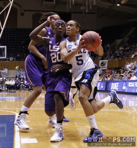 Jasmine Thomas accelerates past LSU's Destini Hughes -  - 
