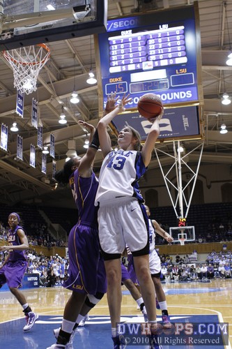 Allison Vernerey goes strong and is fouled by Courtney Jones -  - 