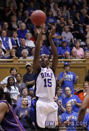 Bridgette Mitchell delivers what Van Chancellor called "a dagger" of a shot, tying the game for the thirteenth time. -  - 