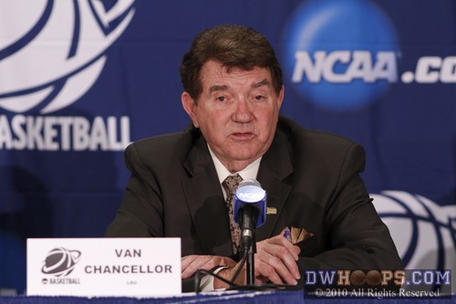 LSU Head Coach Van Chancellor during his opening statement -  - 