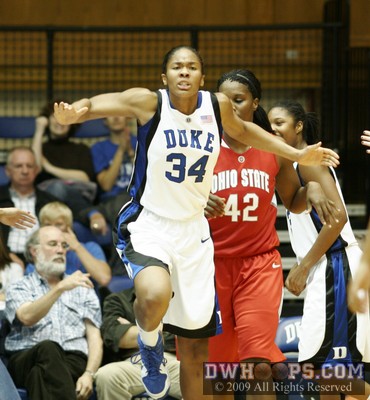 Uncharacteristic emotion from Krystal Thomas after a key blocked shot. -  - 
