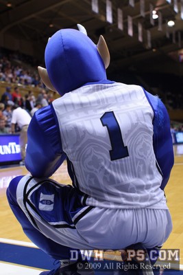 The Duke Blue Devil shows off the newfangled men's basketball jersey -  - 