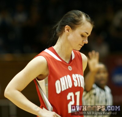 A dismayed Prahalis after her fifth foul -  - 