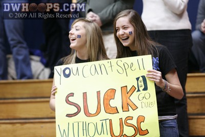 A pretty funny sign that was quickly confiscated by stadium officials. -  - 