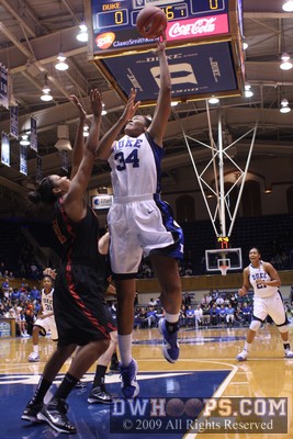 Krystal Thomas draws first blood for Duke -  - D34.O21;1, 19:45, 2-0