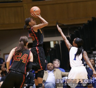 Briana Gilbreath misses a baseline jumper that would have put USC up by 15 -  - 