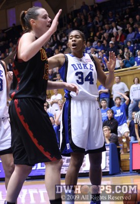 Krystal Thomas appears to block Ashley Corral, but is called for the foul on the body (3 of 3) -  - 