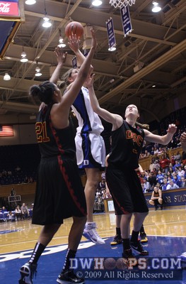 Alison Vernerey scored on consecutive short jumpers as Duke built a two possession lead -  - 