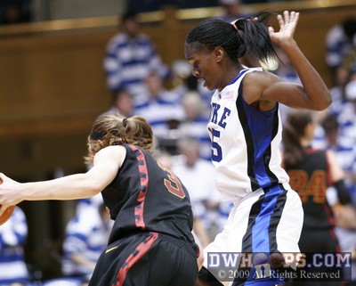 Bridgette Mitchell tries not to foul in the waning moments -  - 