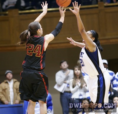 A last ditch try for Corral but the tide had turned Duke's way -  - 