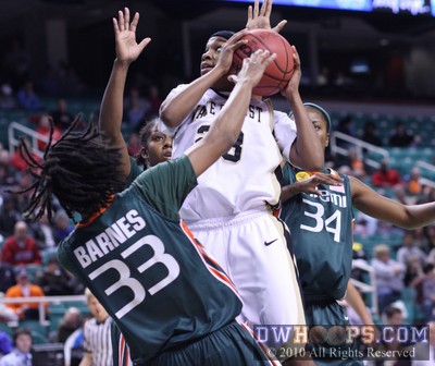 Wake's Secily Ray whistled for an offensive foul -  - 