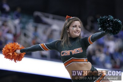 A Miami cheerleader high in the air -  - 