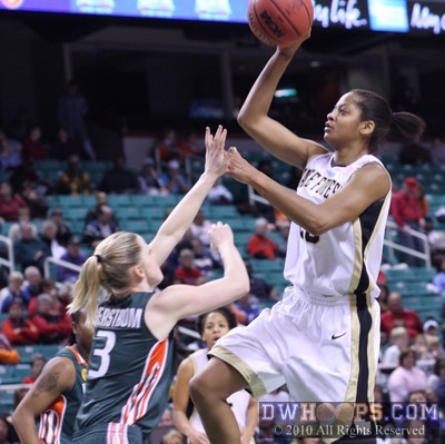 Secily Ray calmly shoots in the lane, giving Wake their first lead of the second half. -  - 
