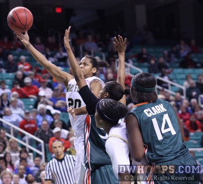 Brittany Waters put Wake up 65-63 with a minute left, and was fouled.  She led the Deacs with 21 points. -  - 