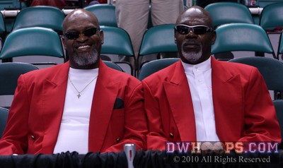 Two NC State fans obviously inspired by Sidney Lowe -  - 