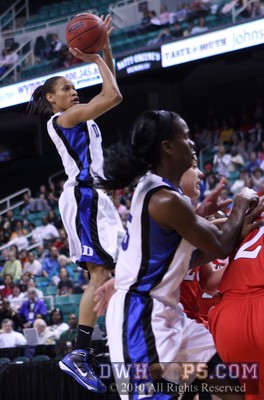 Jasmine Thomas hit back-to-back hoops, erasing an early NC State lead -  - 