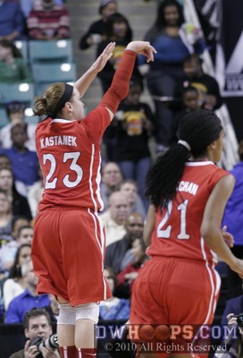 Marissa Kastanek, State's freshman phenom, was held to just three points on 1-6 shooting -  - 