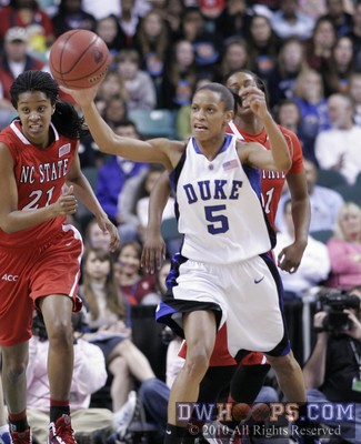 Steal by Jasmine Thomas as State's Brittany Strachan trails the play -  - 
