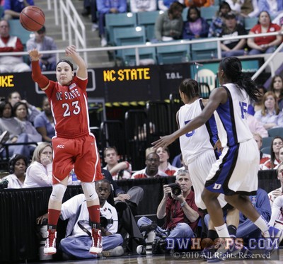 Marissa Kastanek whips the ball out of the corner as State tried to solve Duke's defense -  - 