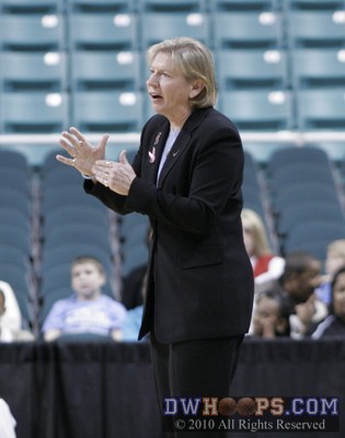 Sylvia Hatchell used three time outs in the first half, trying to keep the game in reach -  - 