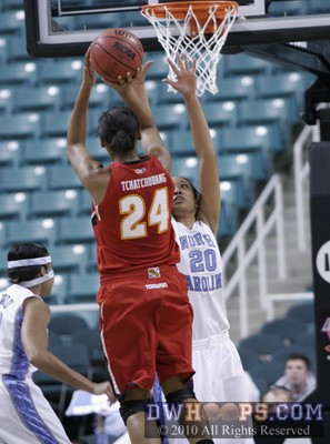 Diandra Tchatchouang was largely held in check, scoring only eight -  - 