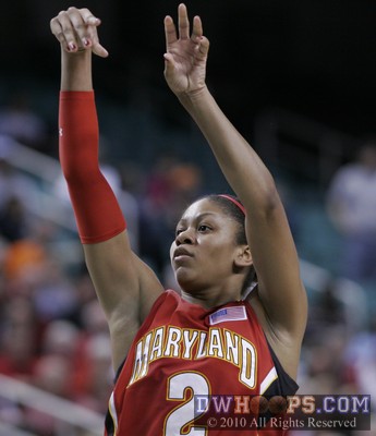 Maryland let UNC back into the game with missed free throws, like this clank from Dara Taylor -  - 