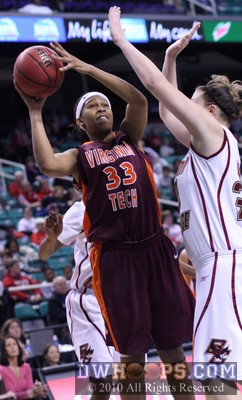 Shanel Harrison puts up a leaner -  - 