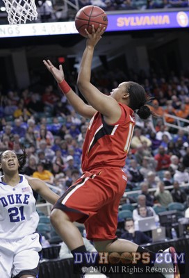 Anjale Barrett scoring two of her 15 -  - 