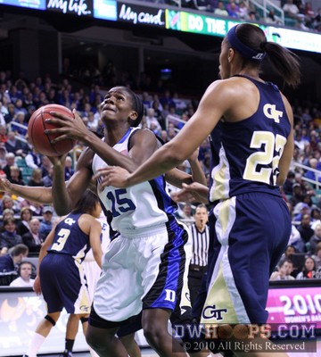 Bridgette Mitchell scored seven straight points for Duke including this layup -  - 