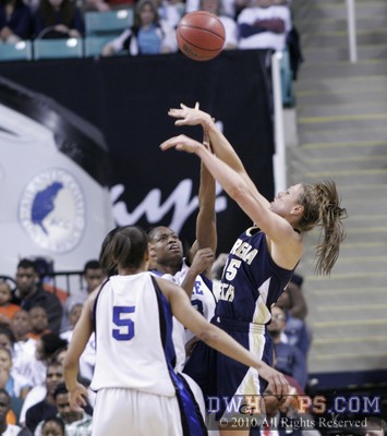 Joy Cheek (obscured) fouls Brigitte Ardossi in the act -  - 