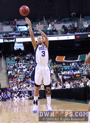 Shay Selby drains a open three to give Duke a 29-25 lead going into the break -  - 